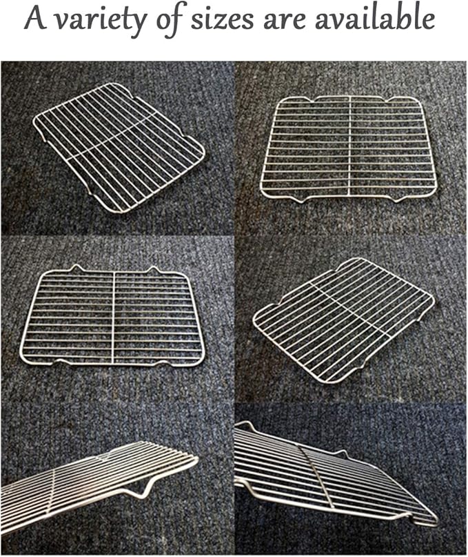 Grilling Rack Heavy Duty Wire Grate Oven Roasting Rack 5.3 x 8.75 inch Rectangle Baking Cooling Steaming with 4 Legs Stainless Steel Rack (5.3"X8.75",22.2X13.5cm)