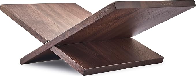 Honygebia Solid Wood Book Stands - Cross Frame Walnut Wooden Book Holder, Open Bookstand for Display and Reading, Suitable for Art, Bible, Cookbook, Easel, Magazine, Textbooks