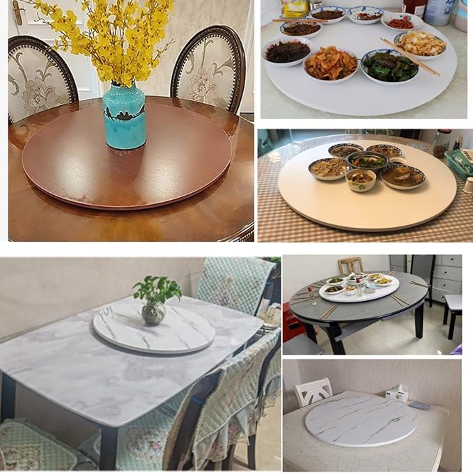 Rotating Serving Tray Round - Wooden Lazy Susan Turntable For Kitchen Dining Table Tabletop Turntable - Rotating By Hand, 360° Swivel Plate, Convenient Sharing Of All Dishes (Color : Walnut, Size :