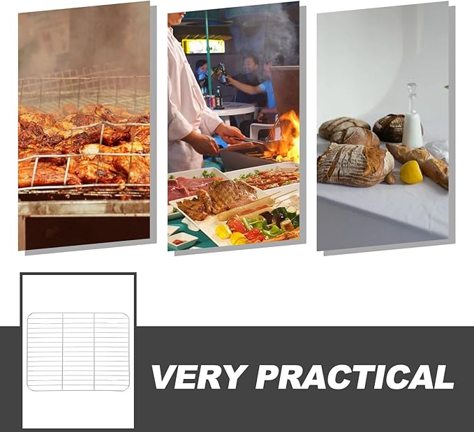 KALLORY 2pcs Stainless Steel Cooling and Baking Wire Racks 30x23cm Oven-safe Heavy Duty Sheet Pan Roasting Rack for Cookie and Bread Baking