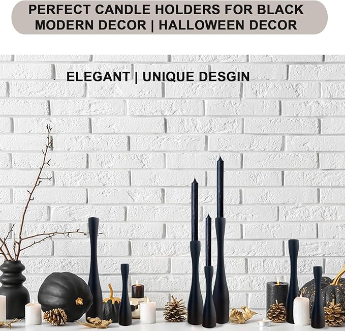 Candle Holder Black Candlestick Holders 3,Tall Taper Candle Holders Set of 3 for Candlesticks(12"/10"/7.5" H),Modern Farmhouse Candle Stick Candle Holder for Decor
