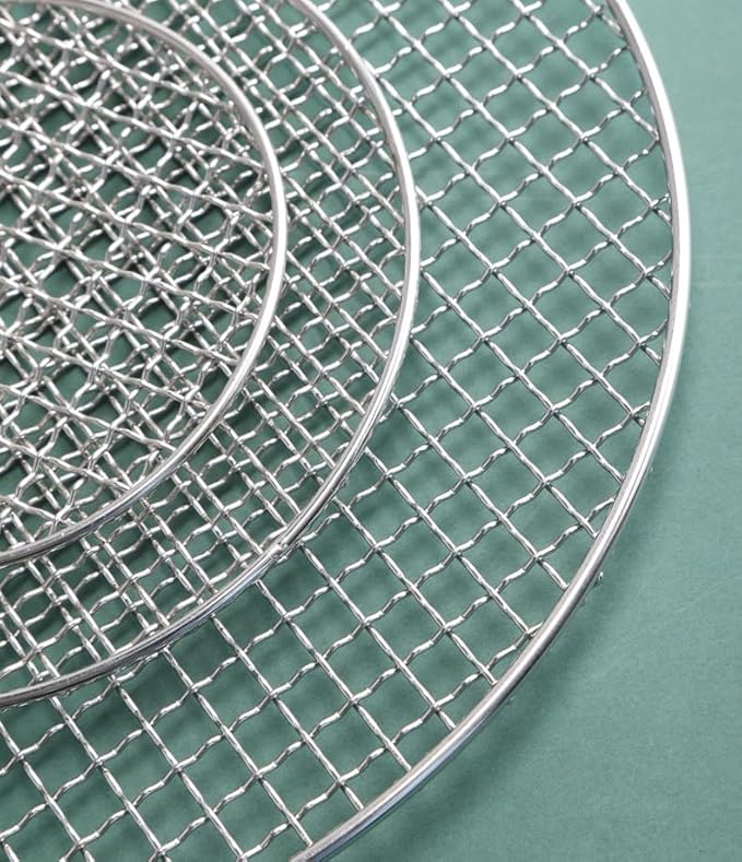 2Pcs Round Cooling Rack Stainless Baking Grill Rack Wire Oven Racks for Baking Cooking Steaming Circular Cooking Tray BBQ Air Fryer Pressure Cooker 15 cm + 18cm