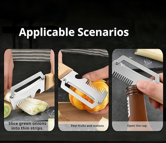 vegetable peeler，3 in 1ultra-sharp stainless steel blade, suitable for peeling fruits and vegetables, with bottle opener, (1PCS)