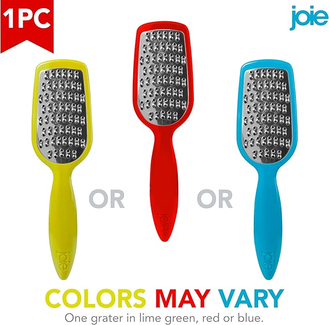 Joie Hand Grater, Compact Shredder with Ergonomic Handle, Ideal for Cheese and Vegetables, Stainless Steel, Great Gift for Home Chefs, Colors May Vary
