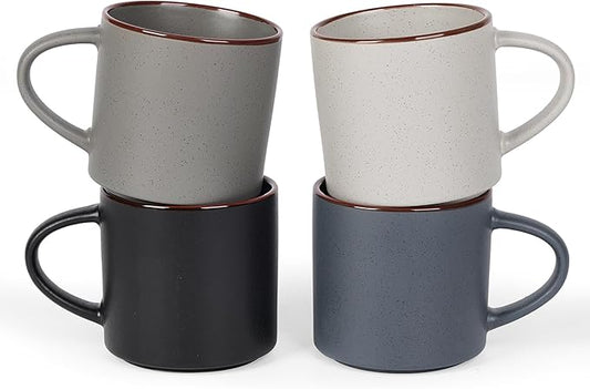 famiware Coffee Mugs Set of 4, Nebula 14oz Coffee Mugs, Ceramic Cup Set with Handle for Latte, Tea, Milk, Cappuccino, Cocoa, Multi-color