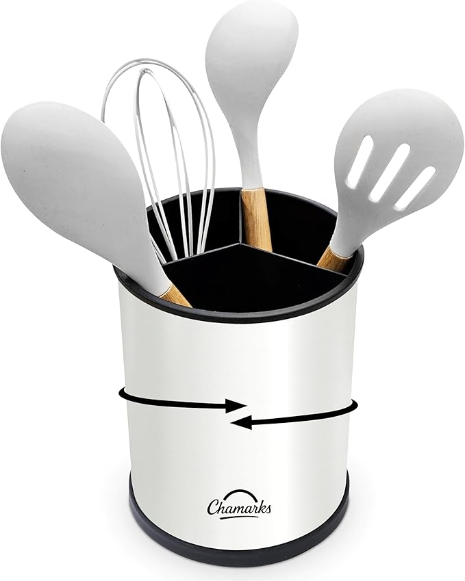 Kitchen Utensil Holder and Countertop Organizer. (White)