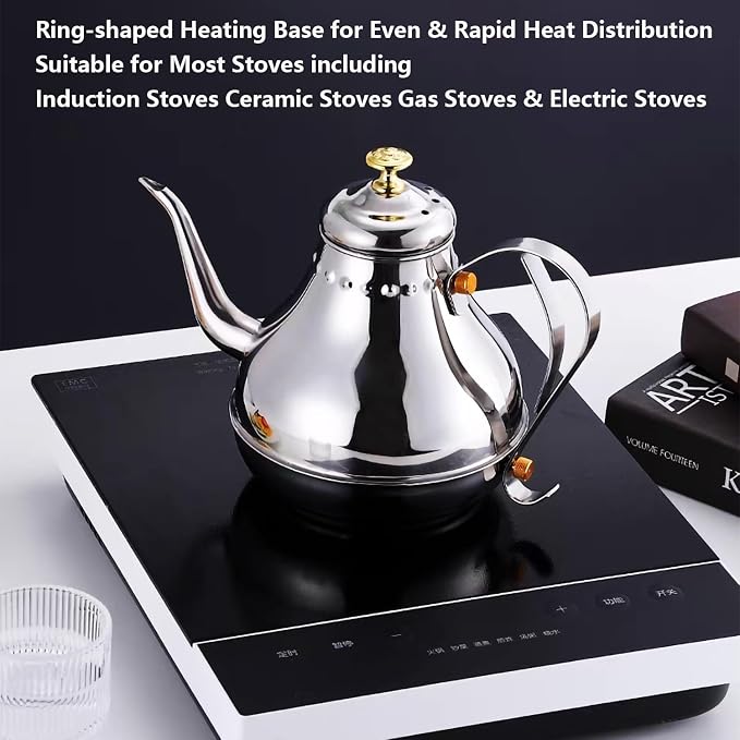 Royal Gooseneck Tea Kettle Stainless Steel Large Capacity Multi-Functional Coffee Pot with Built-in Strainer