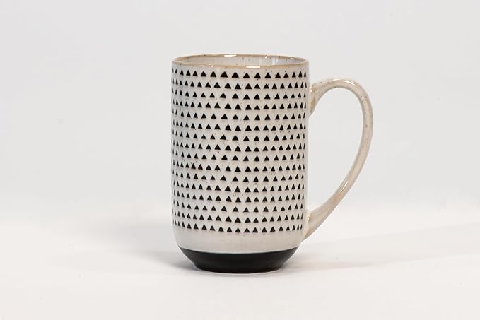 House Beautiful Versatile Modern Stoneware Mug Set - 19.5 oz, Set of 4 (Metro Mornings)
