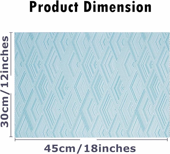 Placemats, Placemats for Dining Table Set of 4, Kitchen Table Mats Heat-Resistant Non-Slip Washable PVC Woven Vinyl Place Mats for Dining Room Table Decoration (Set of 4, 3D Blue)