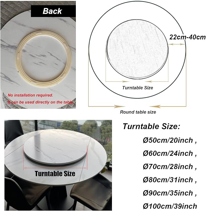 50-100cm Rotating Serving Plate Round Wooden Turntable - For Hotel Banquet Home Kitchen Dining Room Table Top Turntable, 360° Smooth Rotational, Easy To Share All Food (Color : Walnut, Size : Ø700mm