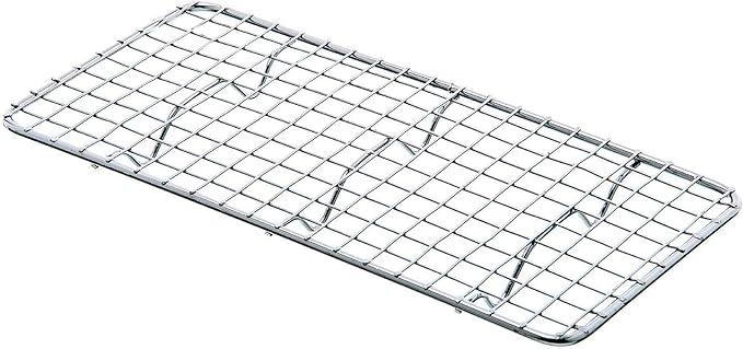 TrueCraftware- 5"x 10" Third Size Rectangular Wire Pan Grate Chrome-Plated Set of 2-Fits Third Size Sheet Cookie Pans Cooling Rack Baking Sheet Grate Cake Rack for Pies Cookies Pastries Cakes