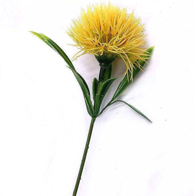 CATTREE Artificial Dandelion Flowers, Plastic Plants Shrubs Bushes Fake Grass Wedding Indoor Outdoor Home Garden Verandah Centerpieces Arrangements Party Decoration Planting Filler - Yellow 10 Pcs