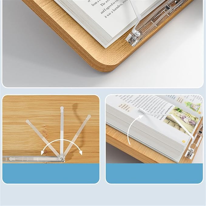 Book Stand Book Holder Tray Double-Layer Reading Frame Desktop Painting and Writing Support Frame Adjustable Writing Board Wooden Book Holder Cookbook Stand for Kitchen