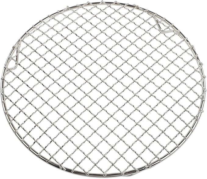Stainless Steel Round Cooling Rack Wire Baking Grill Sheet Rack with 3 Legs for Pies Cakes Biscuits Pizza Barbecue Grilling Drying Steaming Draining Water Kitchen Tools Silver(24.5cm)