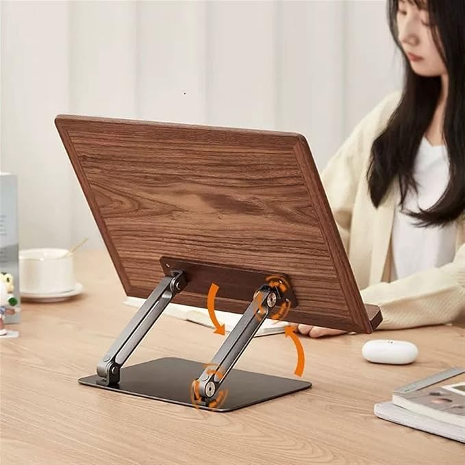 Book Stand Book Holder Tray Wooden Lifting Reading Frame Desktop Flat Reading Painting Book Stand Book Holder, Cherry/Walnut Cookbook Stand for Kitchen (Color : B)