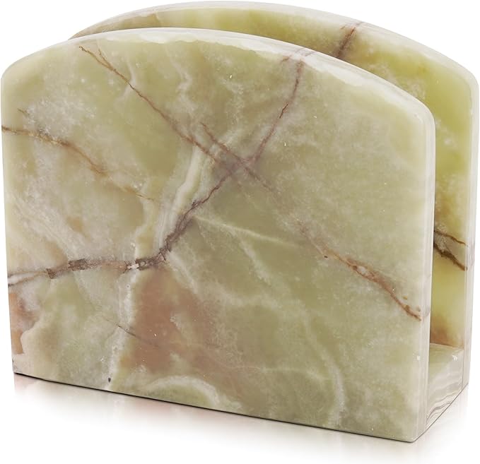 Radicaln Marble Napkin Holder 5.5" Inches Green Onyx Handmade Simple Modern Home & Kitchen Napkins Paper Holder For Countertop - Ideal Napkin Holder for Home Decor