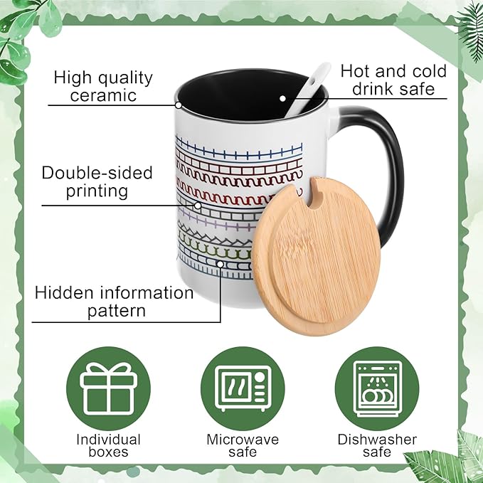 LemonRoad 2 Sets Valentines Day Gifts for Her Hidden Message Coffee Mug, Sarcastic Office Gifts for Work Coworkers Besties Women Men Friends Coffee Lover Birthday 15oz Tea Cup(Black)