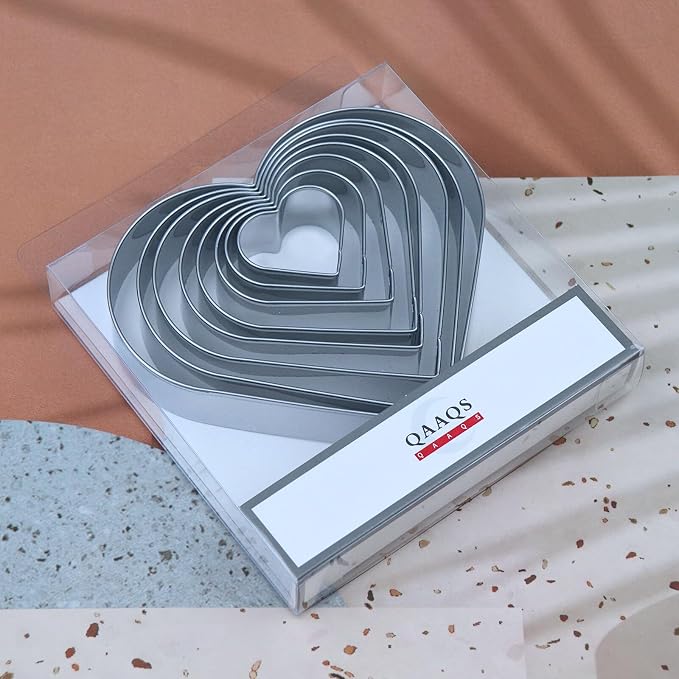 Heart Cookie Cutter Set 8-Piece 1.5" to 5" by QAAQS