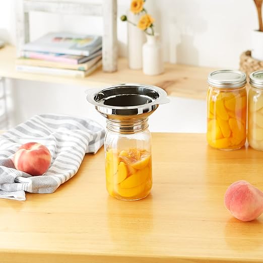 RSVP International Endurance Canning Collection Non-Reactive 18/8 Stainless Steel, Dishwasher Safe, Funnel, Wide Mouth, 2-3/4"