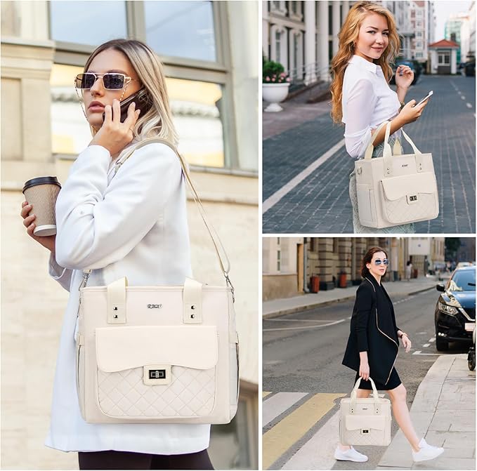 Women Lunch Box for Work,Large Insulated Lunch Bag Leakproof Cooler for Adults,Loncheras para Mujer (Beige)