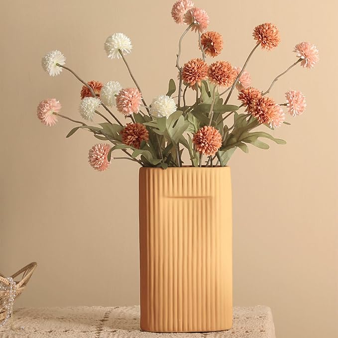 10pcs Faux Beige Kiku Flowers, 5 Heads Each Stem & 4 Branches Eucalyptus Stems, Artificial Small Mini Chrysanthemum Flowers for Aesthetic Room Decor, Floral Arrangements Centerpiece