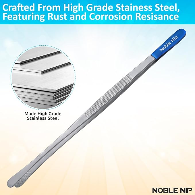 Kitchen Tweezers Stainless-Steel Cooking Tweezers Japanese Made Premium Serving Tongs with Precision Serrated Tips Food Grade Chef Tweezers for Grill Pasta & Salad Kitchen Cooking Tongs.