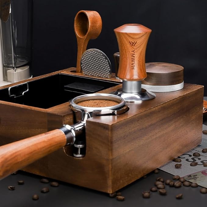 Espresso Tamper 51mm, YMWVH Premium Barista Coffee Tamper, 2 Spring Loaded Tampers with Stainless Steel Ripple Base, Constant 30lb Self Leveling Tampers without Tilting