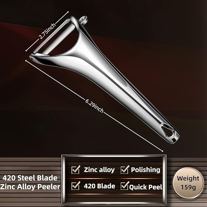 Stainless Steel Vegetable Peeler with a Flat Blade for Smooth, Jam-free Peeling and Reliable Performance.