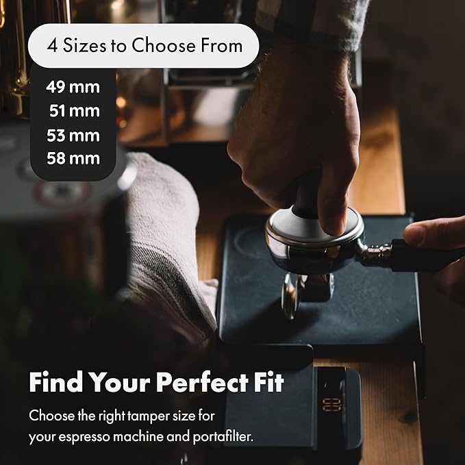 LuxHaus 53mm Espresso Tamper - Premium Barista Coffee Tamper with 100% Flat Stainless Steel Base