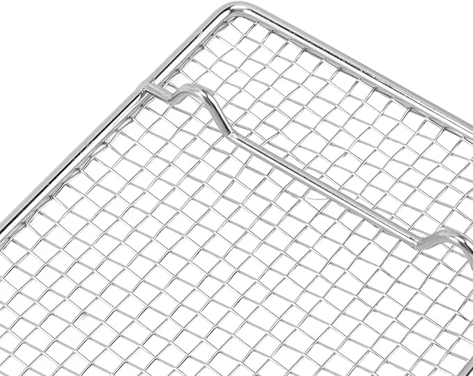 Yosoo Stainless Steel Cooling Rack for Baking, High Temperature Oven Safe Cooking Rack with Perfectly Spaced Lines, for Roasting Grilling Cooling Chicken Wings Breads (Rectangle 19.2CM)