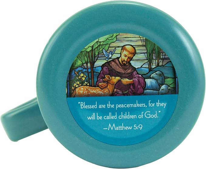 Abbey Gift Ceramic St. Francis Mug and Coaster Set, 4 by 4.38",56472T