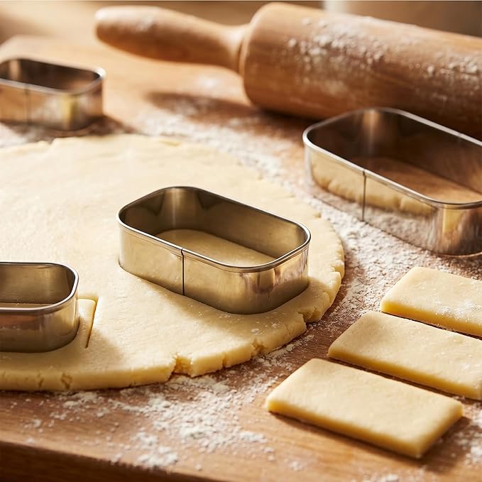 Rounded Rectangle Cookie Cutter Stainless Steel Plaque Cookie Cutters Geometric Frame Cookie Cutters Shapes Molds for Baking 1 Inch Depth