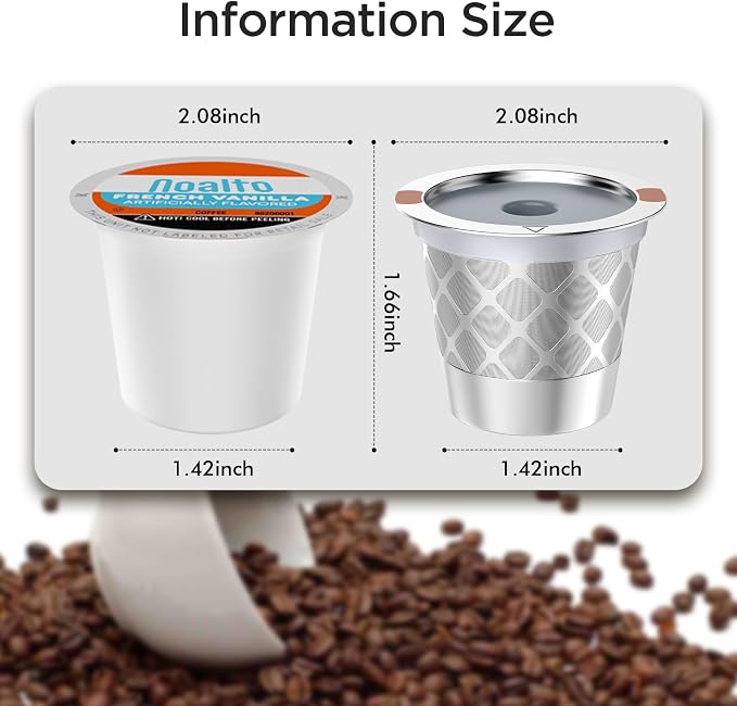 Reusable k Cup Coffee Filters,Universal stainless steel Refillable k Cups Filter Use for K 2.0 and 1.0 Coffee Makers-brewers (2)