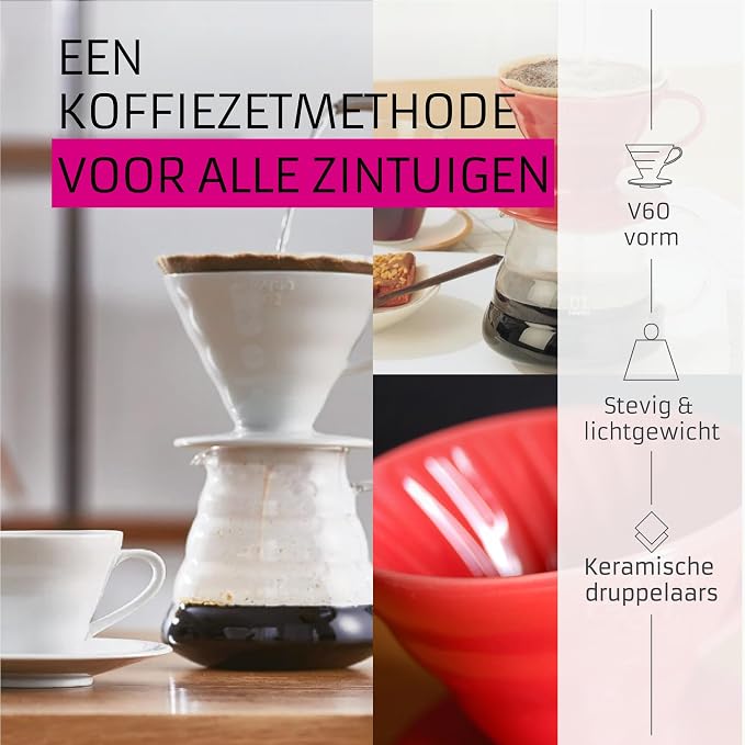 Hario V60 Ceramic Coffee Dripper Pour Over Cone Coffee Maker Size 01, White