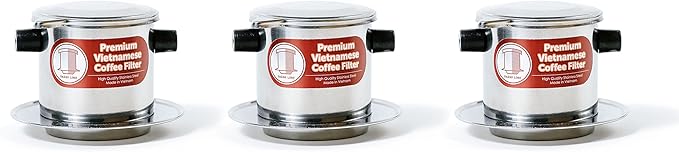 Set of 3 Vietnamese Traditional Coffee Phin Filter, Hot or iced. 6 Ounce