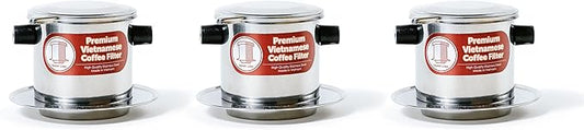 Set of 3 Vietnamese Traditional Coffee Phin Filter, Hot or iced. 6 Ounce