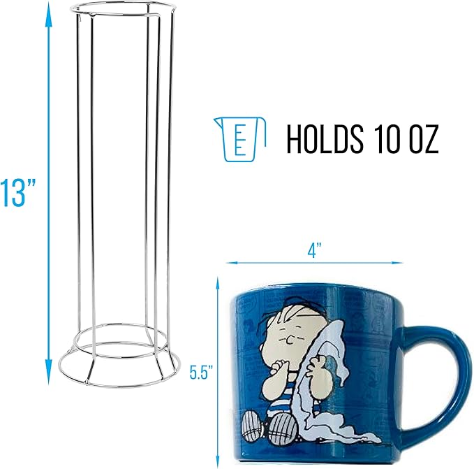 Silver Buffalo Peanuts Comic Strip 4-Pack Ceramic Mug Stack, 10-Ounces