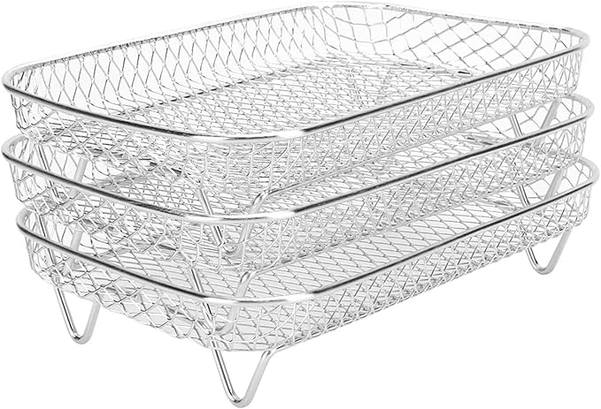 3 Layer Fryer Grilling Rack, Stainless Steel Stackable Cooling Rack for Baking Cooking Grilling