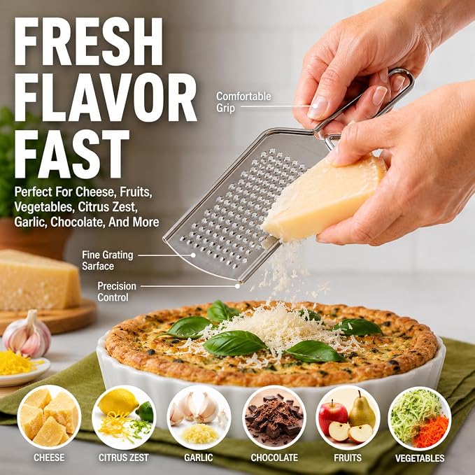 HIC Kitchen Handy Grater Zester, Japanese 420J2 Stainless Steel