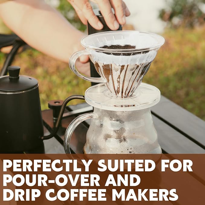200 Count Coffee Filters, Coffee Filters #1 Disposable, Paper Filter for Pour Over and Drip Coffee Maker, Suitable for Home Coffee Shop (White, 1-2 Cup)