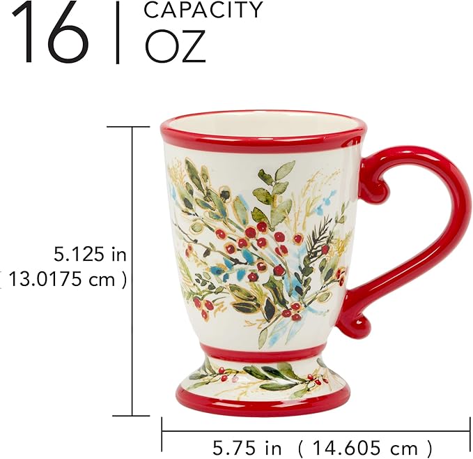 Certified International Christmas Gatherings 18 oz. Mugs, Set of 4