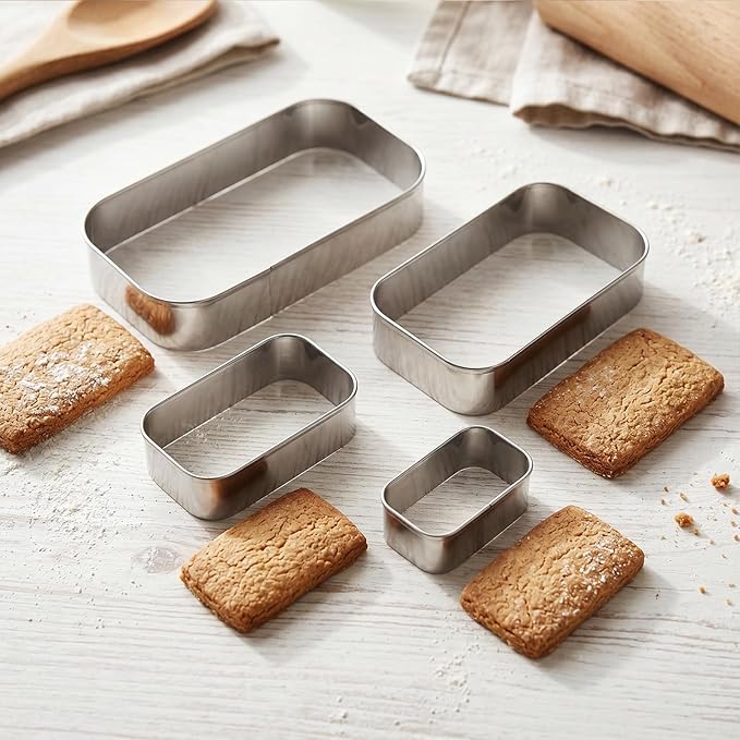 Rounded Rectangle Cookie Cutter Stainless Steel Plaque Cookie Cutters Geometric Frame Cookie Cutters Shapes Molds for Baking 1 Inch Depth