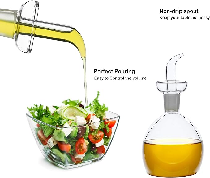 5 oz / 150 ml No Funnel Needed Olive Oil & Vinegar Dispenser Glass Cruet Decanter for Kitchen,Lab glassware seal handicraft Keeps Fresh Longer