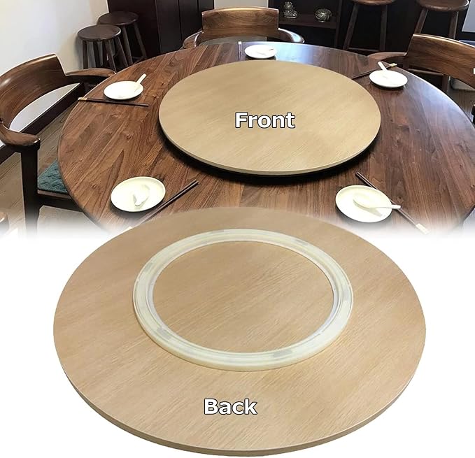 Dining Table Turntable Round Wooden Lazy Susan Serving Tray Large Ø50cm~100cm, 360° Rotating Tabletop Service Plate, Easy to Share Food, for Hotel Banquet Kitchen Swivel Plate(Wood,Ø50cm)