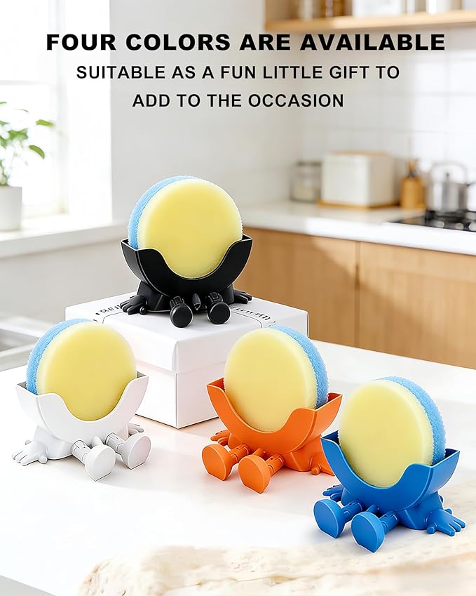 Kitchen Sink Sponge Holder, Cute Peeing Sink Caddy Rack with Drainage, Funny Scrub Sponge Holder & Soap Organizer, 3D Printing Kitchen Sink Countertop Sponge Holders, Keeps Your Sponge Dry