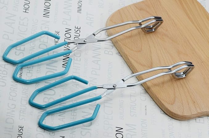 HINMAY Scissor Cooking Tongs 11-Inch Stainless Steel Scissor Style Tongs, Set of 2