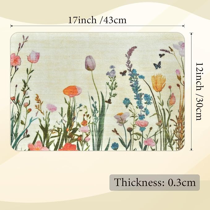 Vinyl Placemats Set of 4-12x17 Inch - Heat Resistant Washable Place Mats Waterproof Non-Slip Wipeable Table Mats for Dining Table Decor, Indoor/Outdoor Plastic Mat