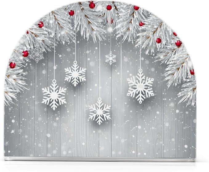 Silver Christmas Tree Snowflake Napkin Holder for Tables Paper Cocktail Napkin Holders for Kitchen and Dinning, Acrylic Dinner Napkin Dispenser for Restaurant Home Decor Bar Accessories 2 Pack