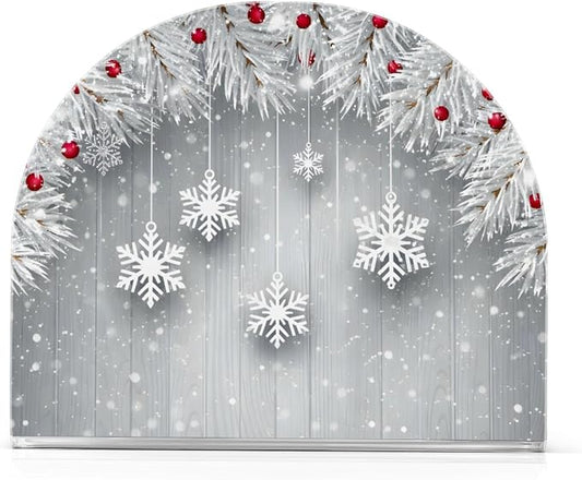 Silver Christmas Tree Snowflake Napkin Holder for Tables Paper Cocktail Napkin Holders for Kitchen and Dinning, Acrylic Dinner Napkin Dispenser for Restaurant Home Decor Bar Accessories 1 Pack