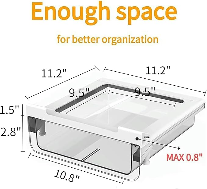 vacane Under Shelf Organizer, Under Shelf Storage Drawer Pull Out, Under Cabinet Basket Hanging Holder for Cupboard Cabinet Pantry Kitchen